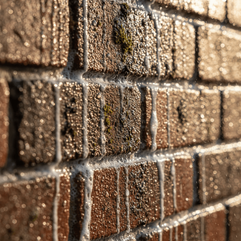 Pre-treatment spray on a brick patio