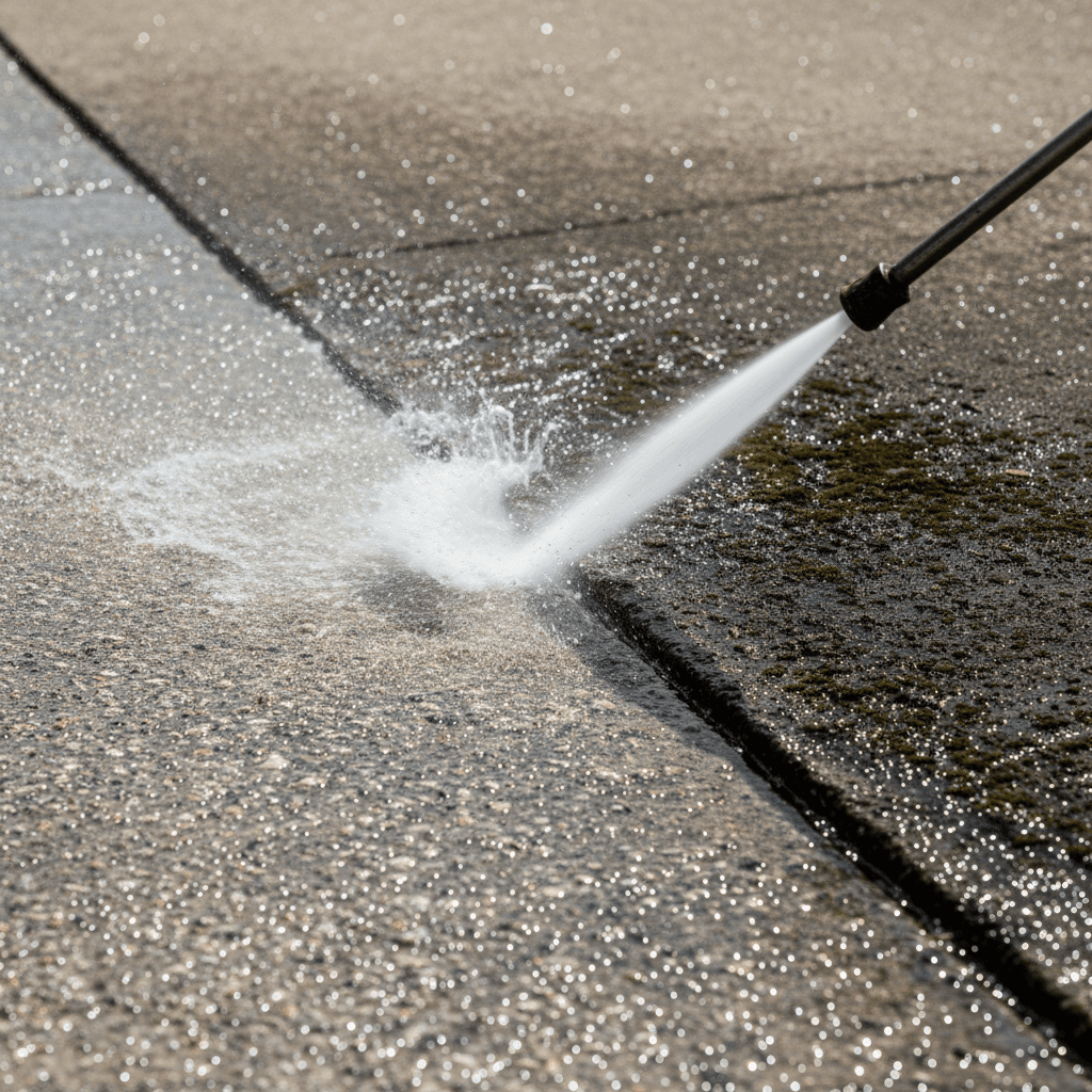 evenly dried clean driveway no streaks