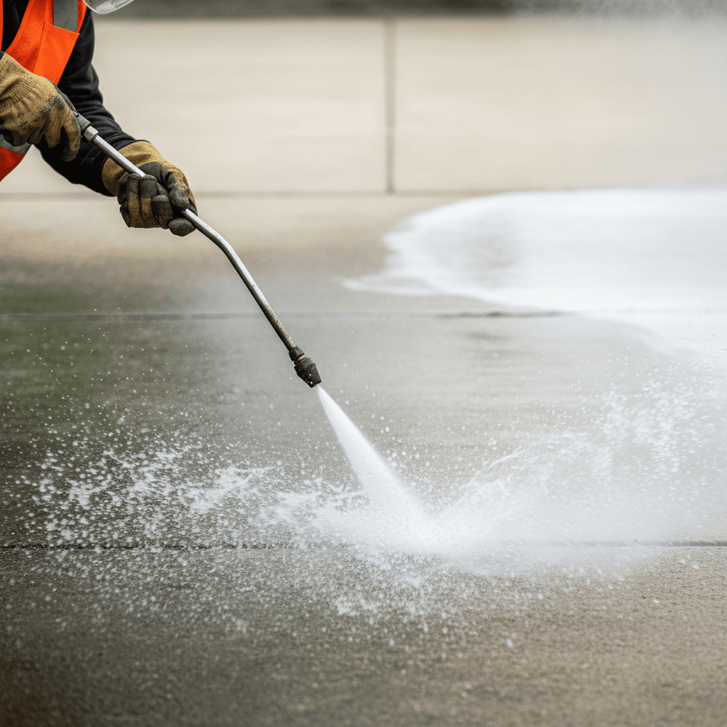 Water recovery equipment on a driveway